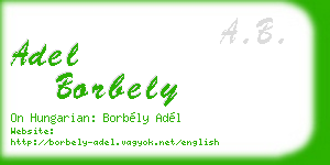 adel borbely business card
